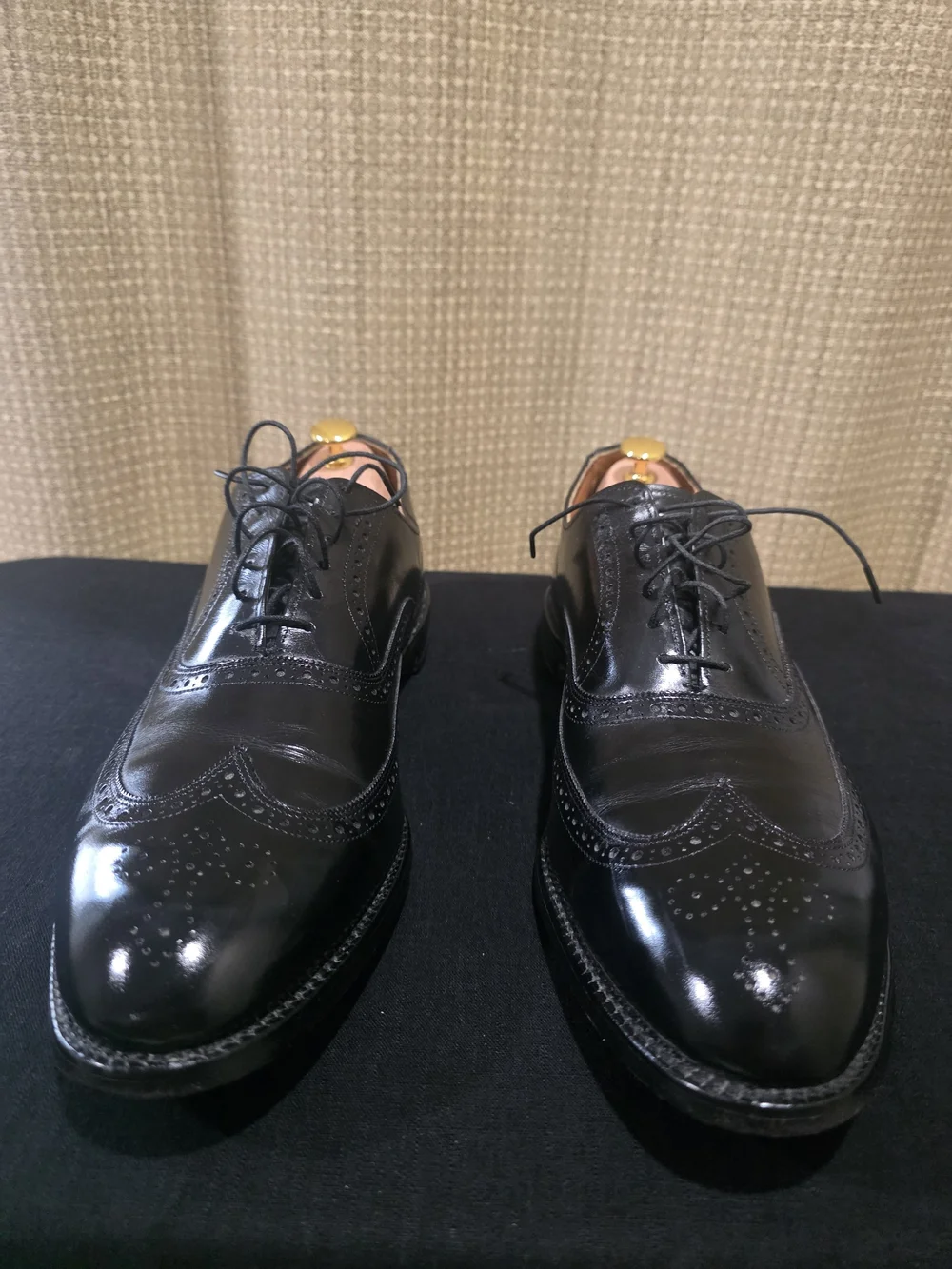 Allen Edmonds Black Leather Wingtip Oxfords